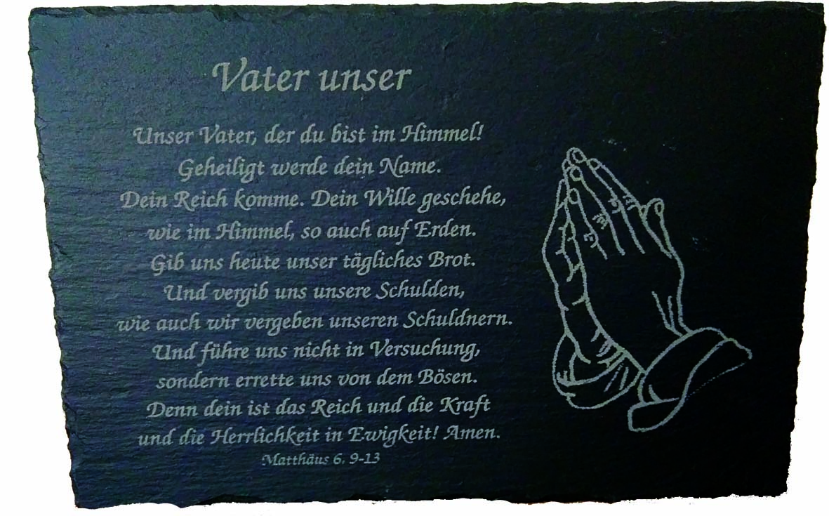 Schiefertafel "Vater unser"