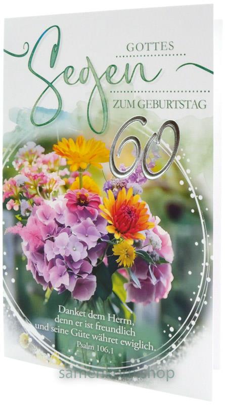 Faltkarte Geburtstag 60 Jahre / Psalm 106,1