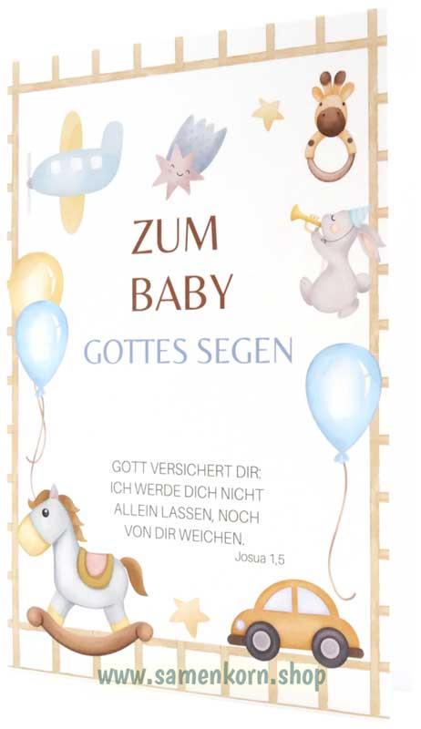 Faltkarte "Zum Baby Gottes Segen" Jos.1,5