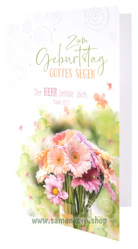 Faltkarte "Zum Geburtstag Gottes Segen"/ Ps. 121,7