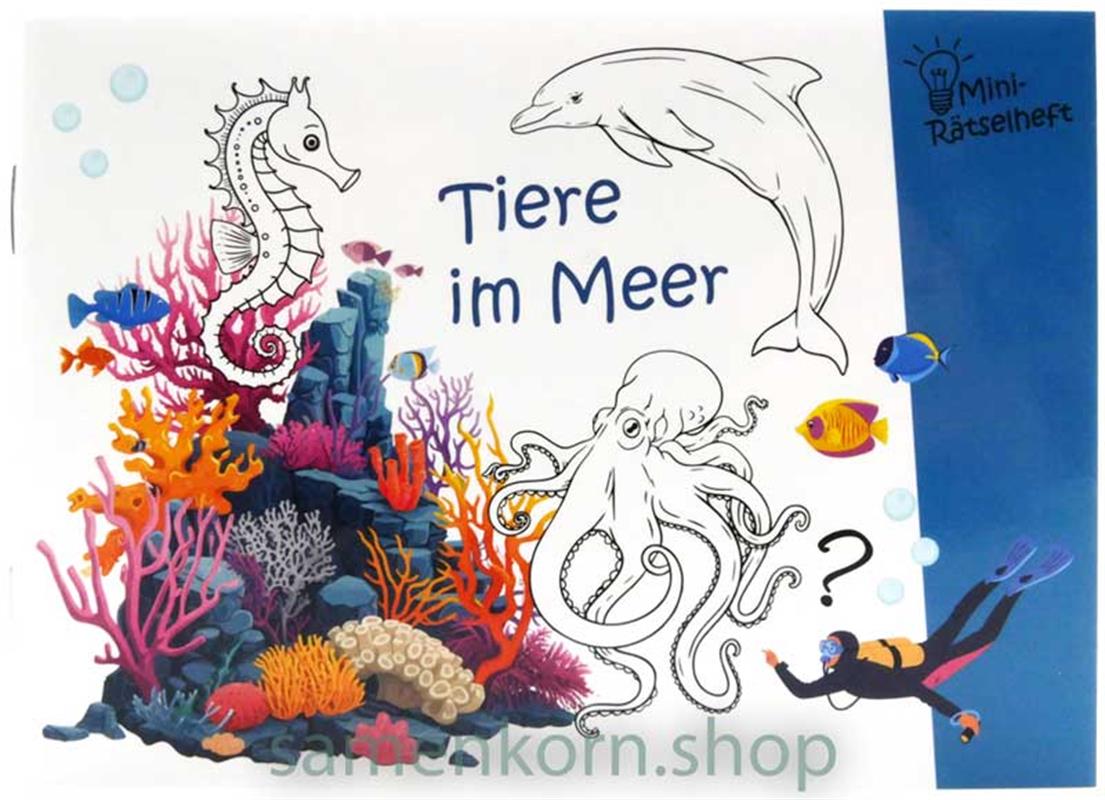 Mini-Rätselheft - Tiere im Meer  / Heft