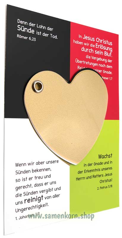 Verteilkarte zum "Wortlosen Buch" mit Herz, rumänisch