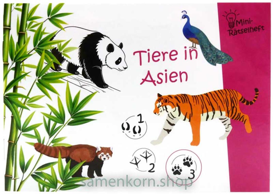 Mini-Rätselheft - Tiere in Asien  / Heft