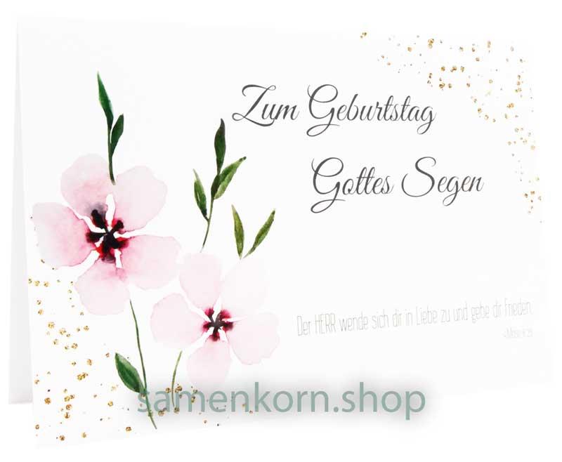Faltkarte "Zum Geburtstag Gottes Segen"/ 4.Mose 6,26