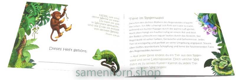 Mini-Rätselheft - Tiere im Regenwald / Heft