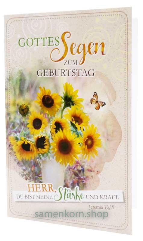 Faltkarte "Gottes Segen zum Geburtstag" / Jer.16,19