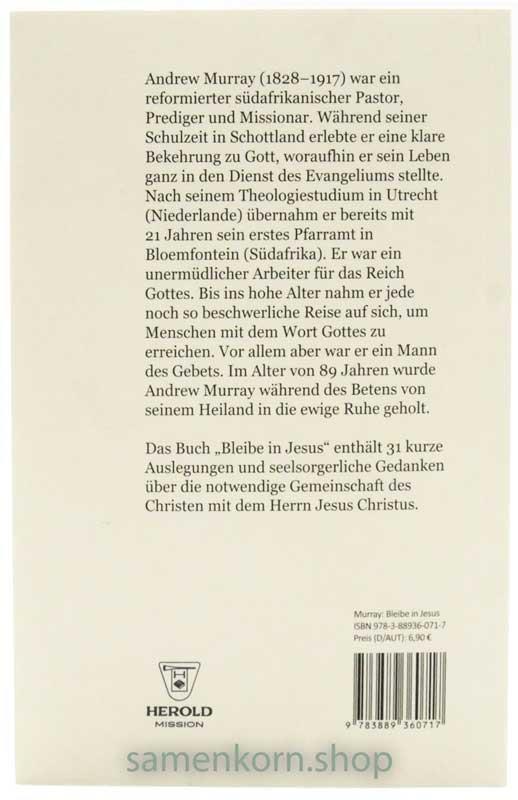 Bleibe in Jesus / Buch