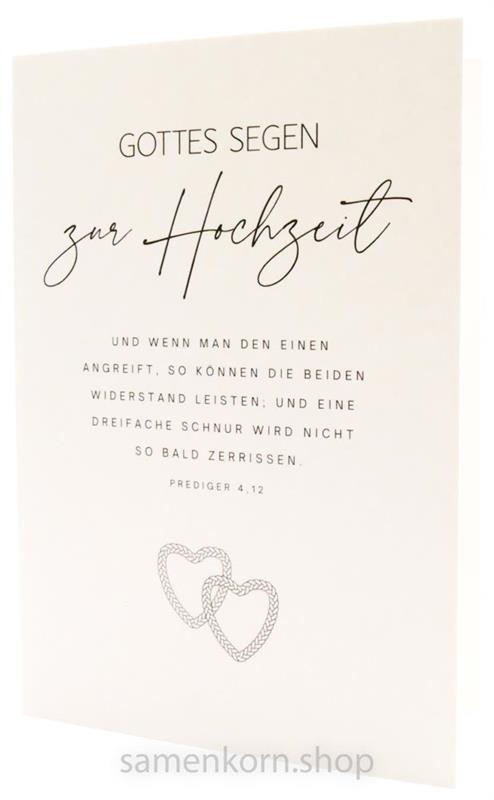 Faltkarte zur Hochzeit "Geflochtene Herzen"