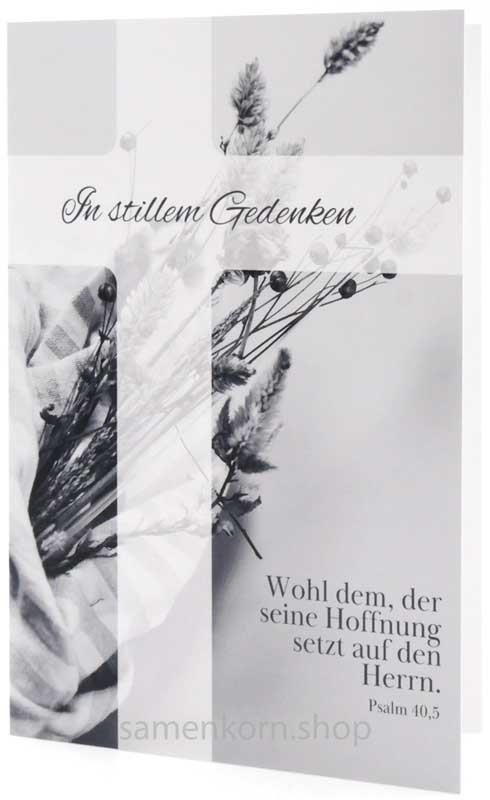 Faltkarte "Im stillen Gedenken" Ps. 40,5
