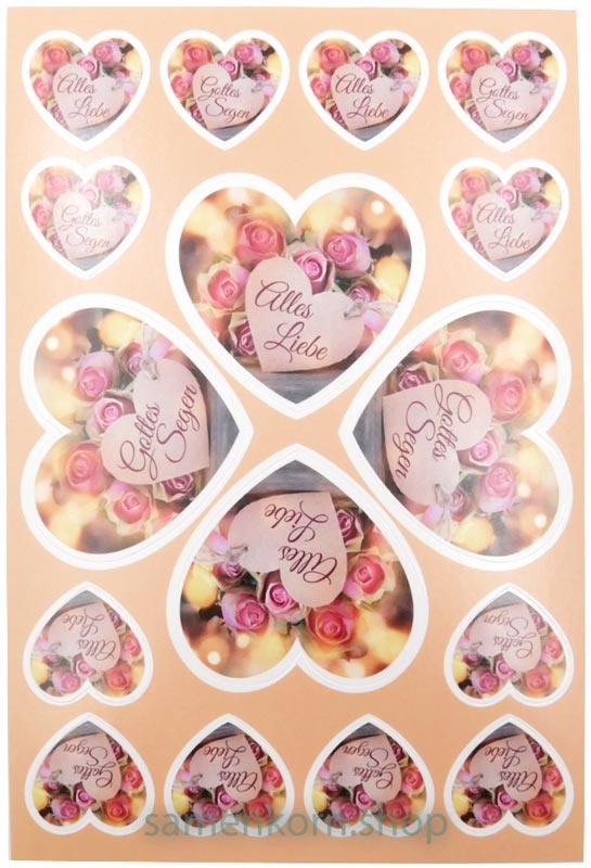 Postkarten-Aufkleber "Gottes Segen - Alles Liebe"