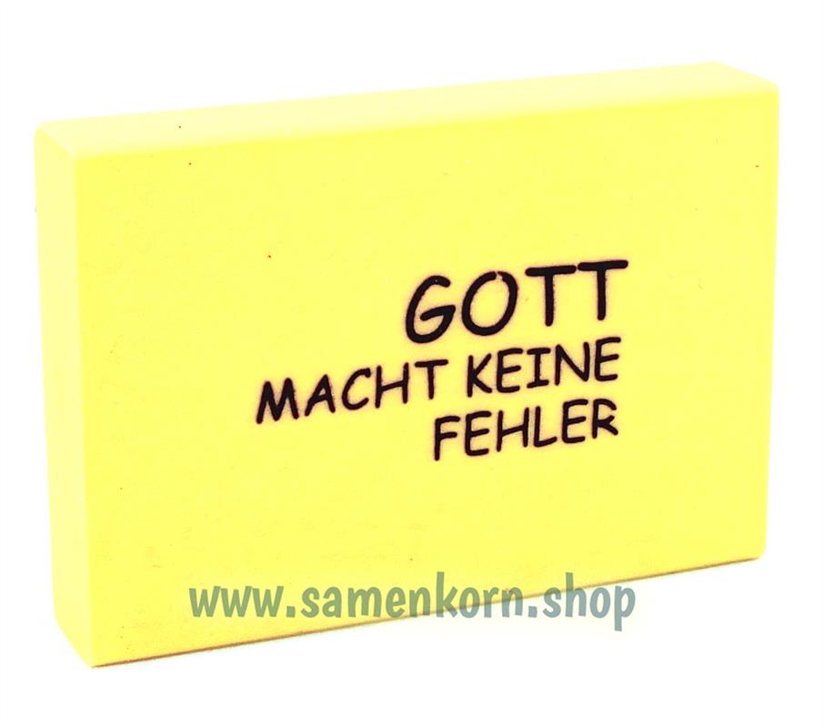 Radiergummi Neon "Gott macht keine Fehler", gelb