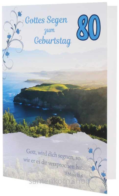 Faltkarte Geburtstag 80 Jahre / 5.Mose 15,6