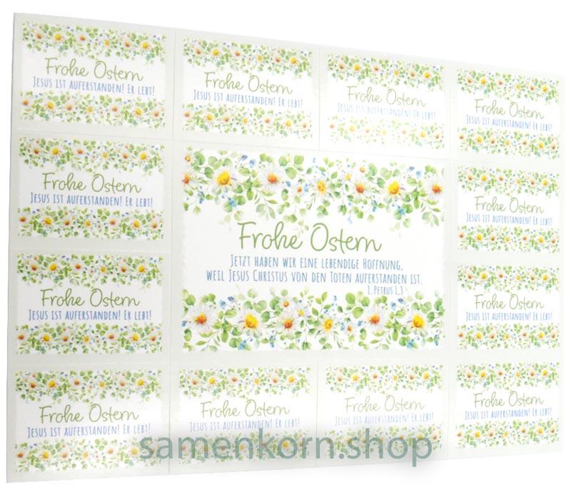 Postkarten-Aufkleber "Frohe Ostern" 1.Pet. 1,3