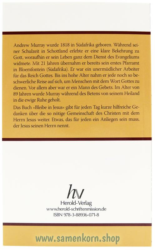 Bleibe in Jesus / Buch
