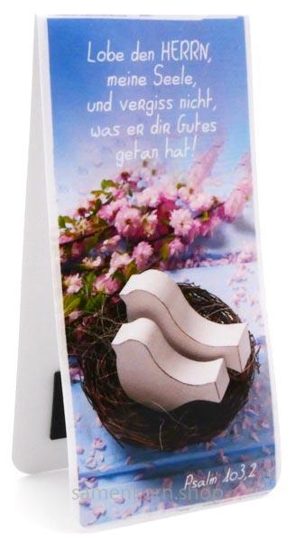 Magnetlesezeichen "Holzvögel im Nest"