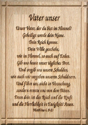 Wandbild ohne Motiv "Vater unser" / 21,5 x 30,5 cm