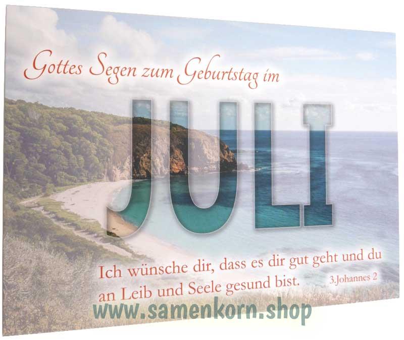 Postkarte "Gottes Segen zum Geburtstag im Juli"