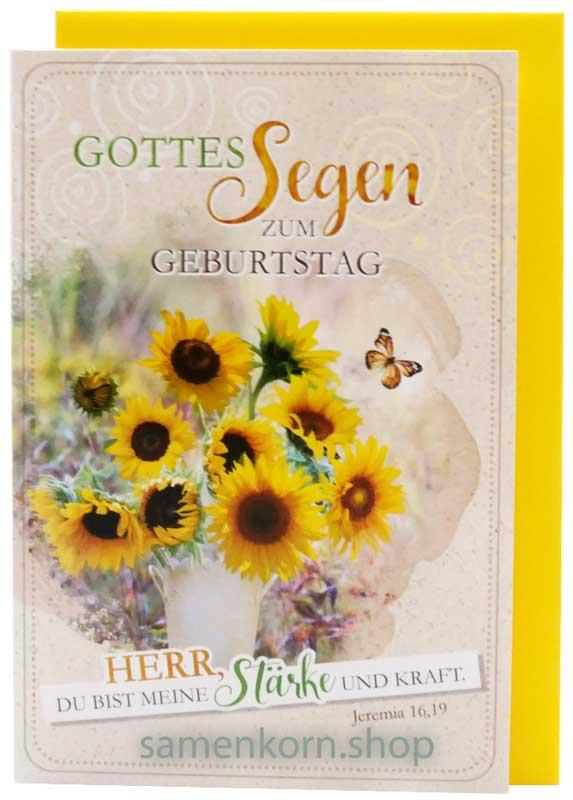 Faltkarte "Gottes Segen zum Geburtstag" / Jer.16,19