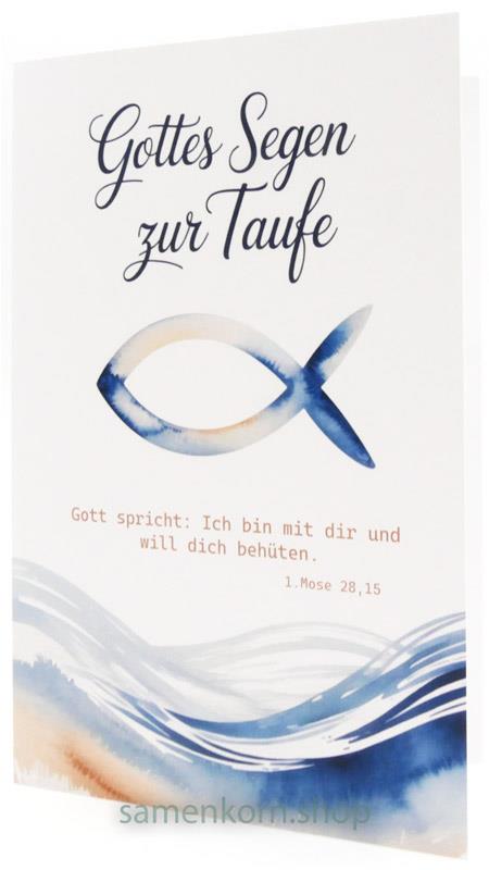 Faltkarte "Gottes Segen zur Taufe" / 1.Mose 28,15