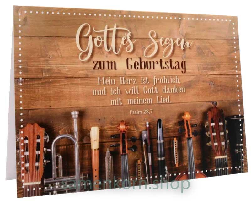 Faltkarte "Gottes Segen zum Geburtstag" / Ps. 28,7