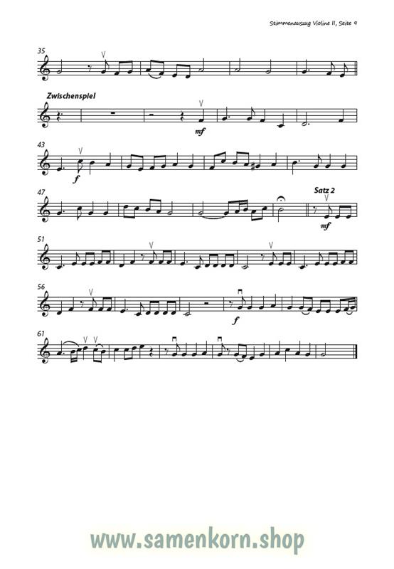 Lobt froh den Herrn / Stimmenauszüge II.Violine / Noten