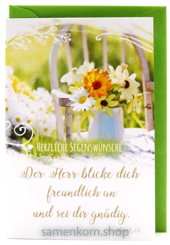Kleinkärtchen Midi "Herzliche Segenswünsche" / 4. Mose 6,25