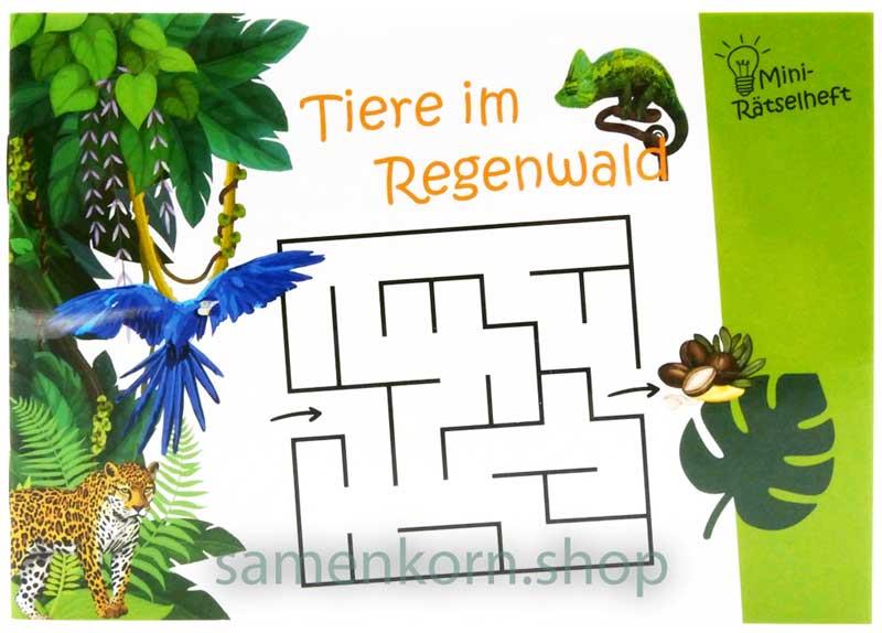 Mini-Rätselheft - Tiere im Regenwald / Heft