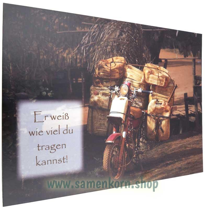 Postkarte "Er weiß wie viel du tragen kannst"