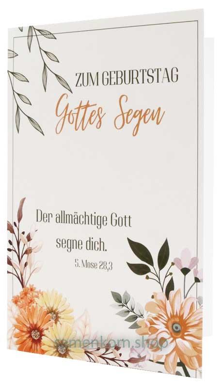 Faltkarte "Zum Geburtstag Gottes Segen"/ 5.Mose 28,3