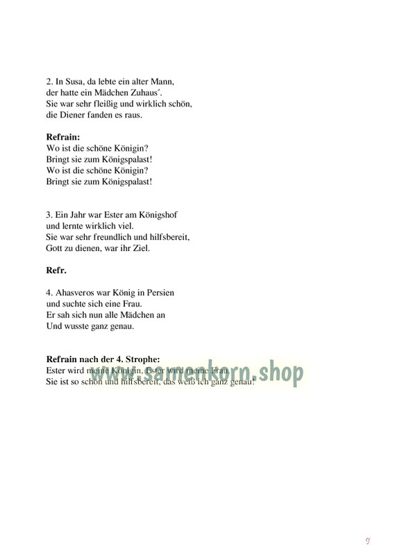 Gemeinsam lernen - Gemeinsam musizieren, Heft Esther