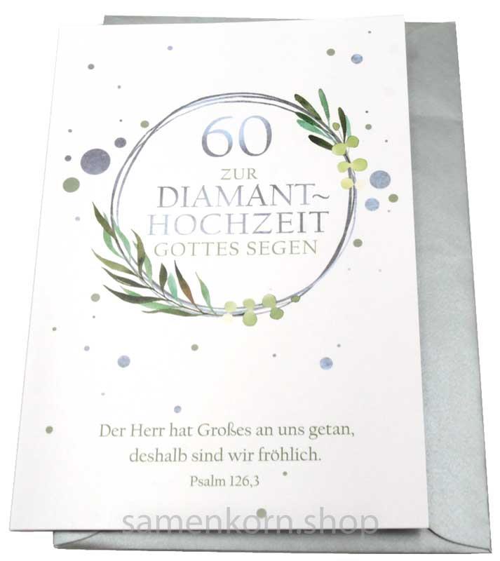 Faltkarte "Zur Diamant-Hochzeit" / Psalm 126,3
