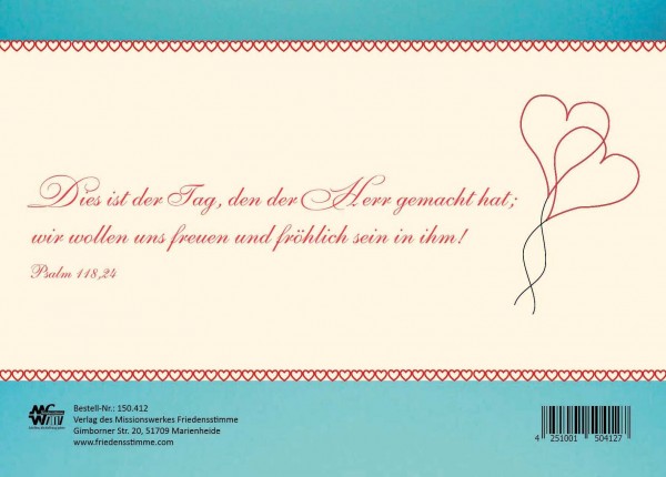 Doppelkarte FS "Zur Hochzeit" Psalm 118,24