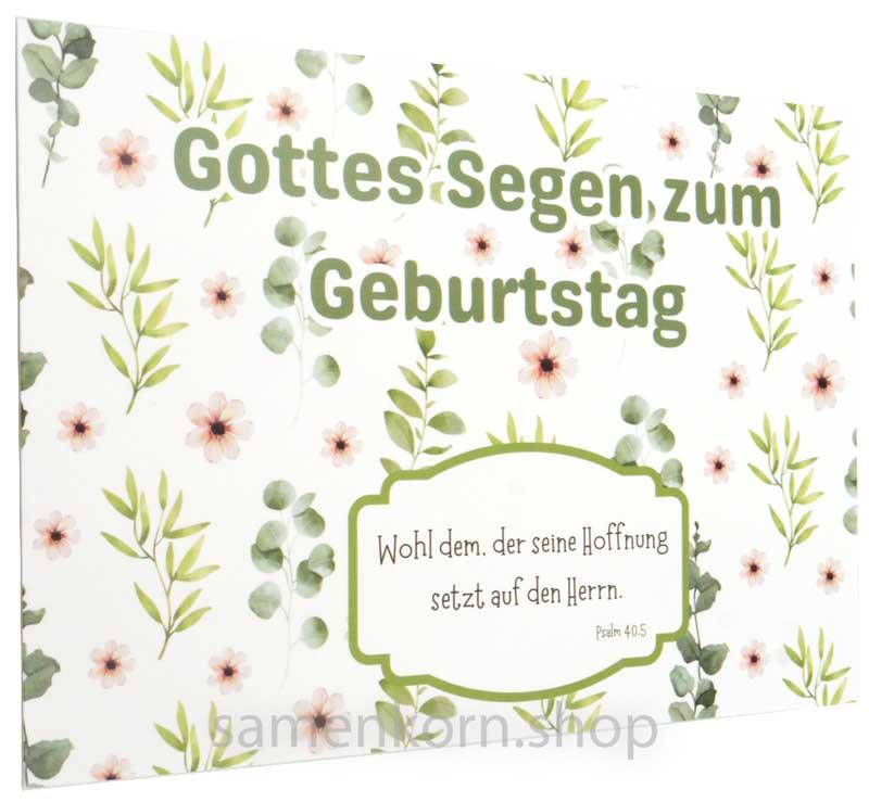 Postkarte "Gottes Segen zum Geburtstag " Ps. 40,5