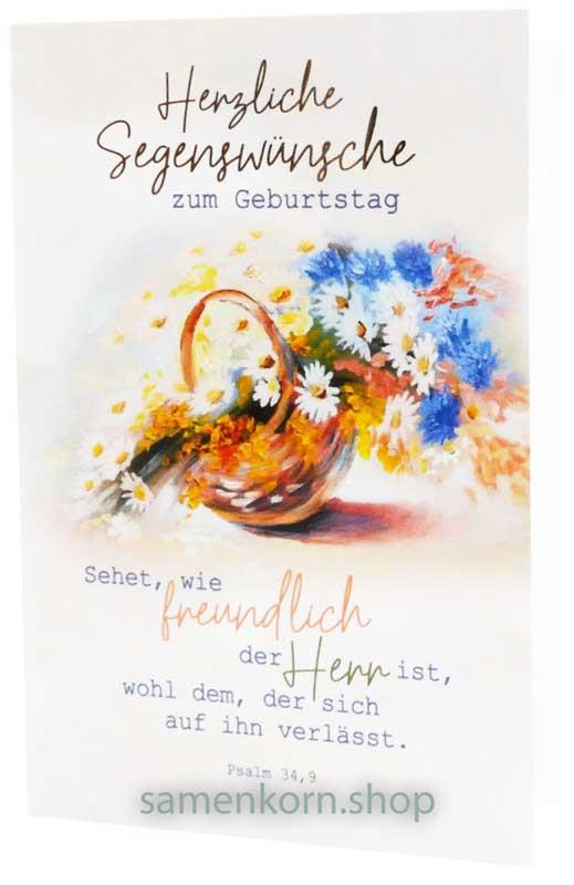Faltkarte "Herzliche Segenswünsche zum Geburtstag" / Ps. 46,2