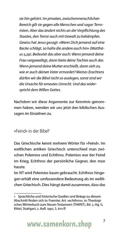 Feindesliebe, Band 29 Reihe Orientierung / Heft