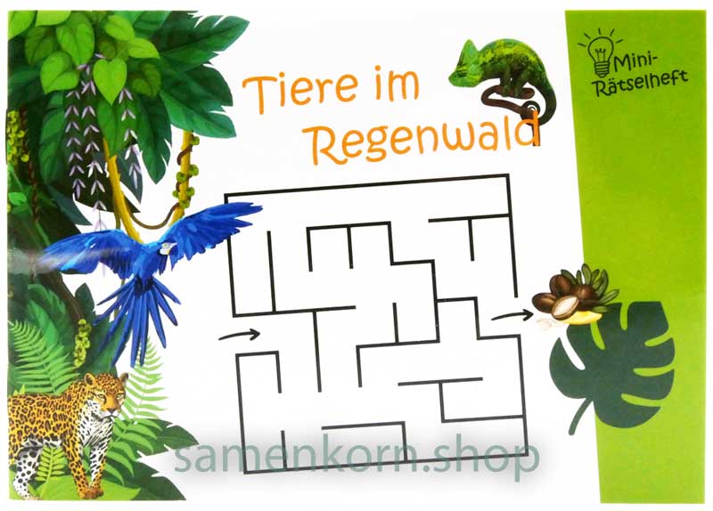 Mini-Rätselheft - Tiere im Regenwald / Heft
