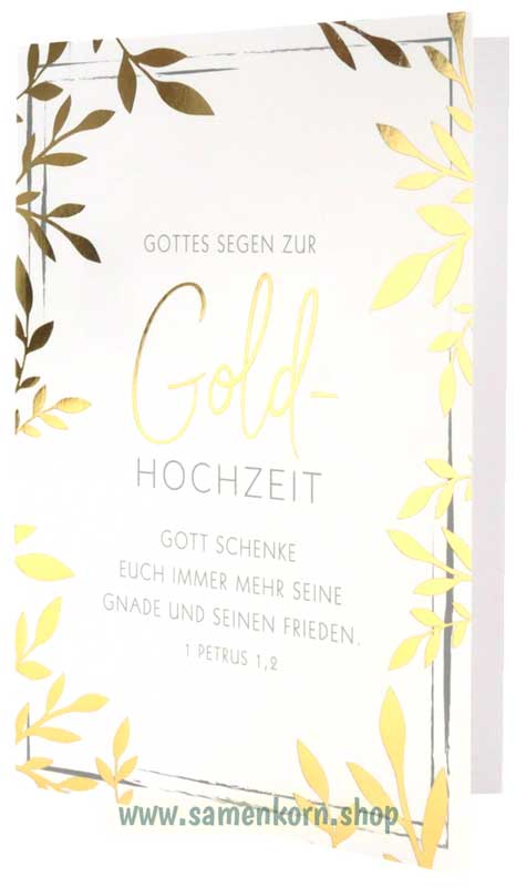 Faltkarte "Gottes Segen zur Gold-Hochzeit" 1.Pet.1,2