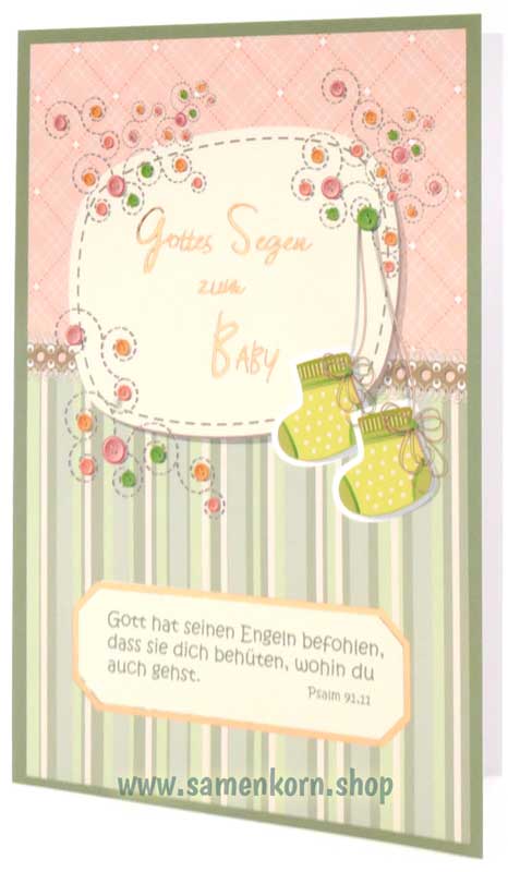 Faltkarte "Gottes Segen zum Baby" Ps.91,11