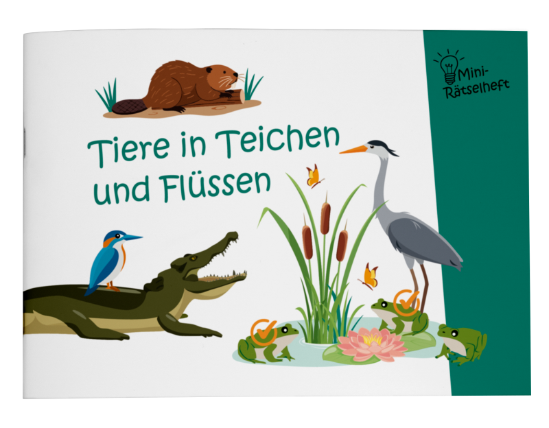 Mini-Rätselheft - Tiere in Teichen und Flüssen  / Heft