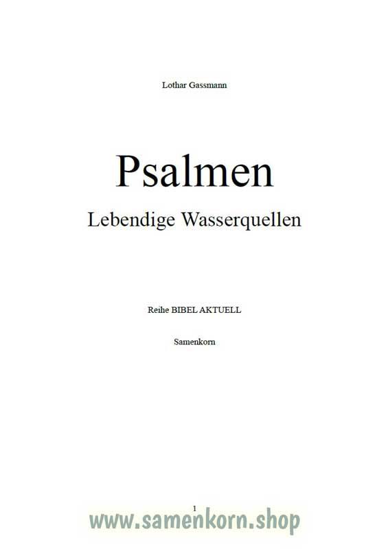 Psalmen - Auslegung/Buch - L. Gassmann