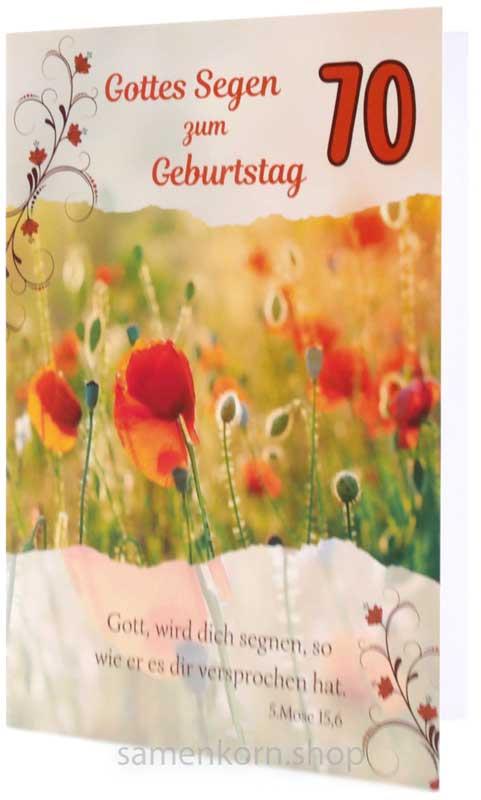 Faltkarte Geburtstag 70 Jahre / 5.Mose 15,6