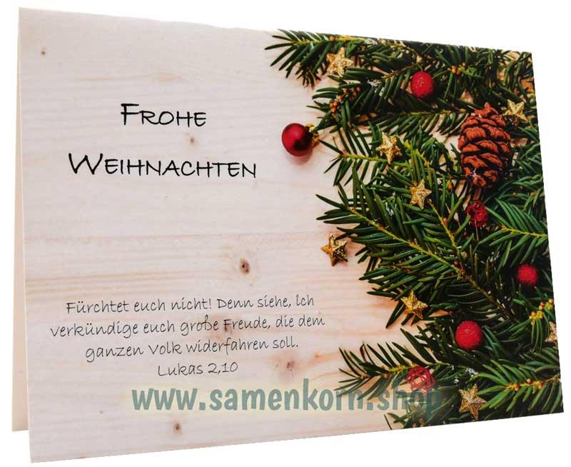 Doppelkarte "Frohe Weihnachten" Luk. 2,10