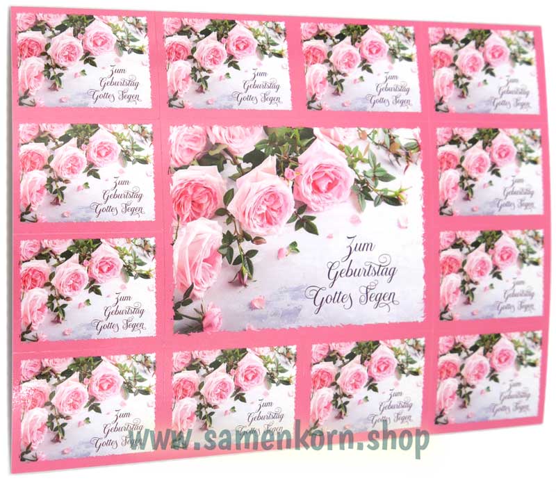 Postkarten-Aufkleber "Zum Geburtstag Gottes Segen"