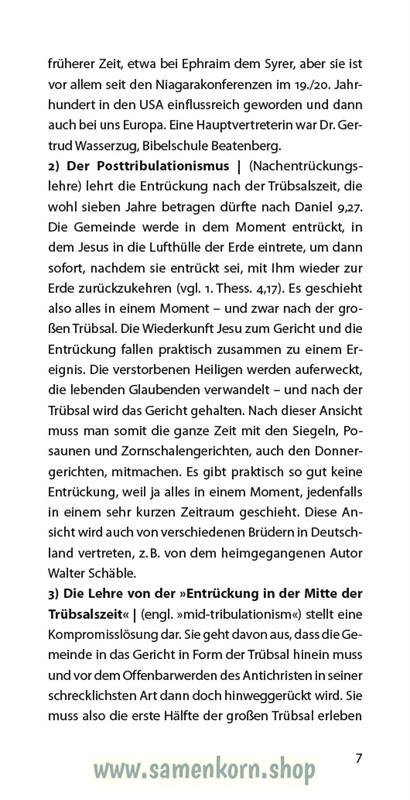 Entrückung der Gemeinde, Band 27 Reihe Orientierung / Heft