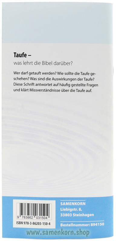 Taufe, Band 40  Reihe Orientierung / Heft