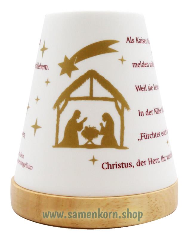 Porzellan Windlicht "Weihnachtsgeschichte"