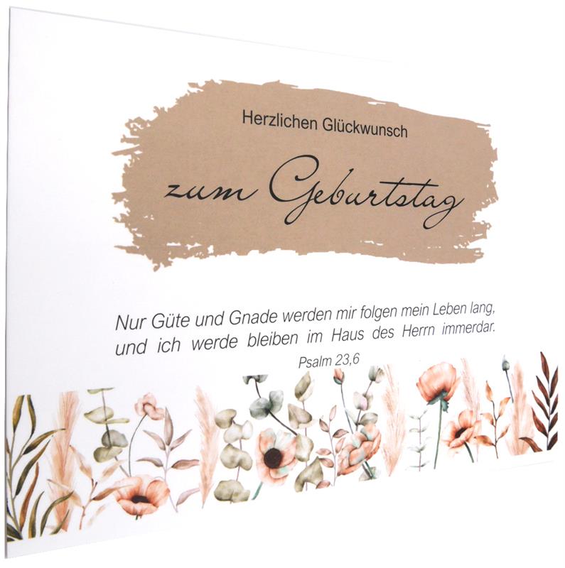 Postkarte "Herzlichen Glückwunsch zum Geburtstag" Ps. 23,6