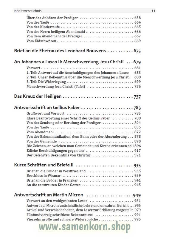 Die Schriften des Menno Simons /  Buch