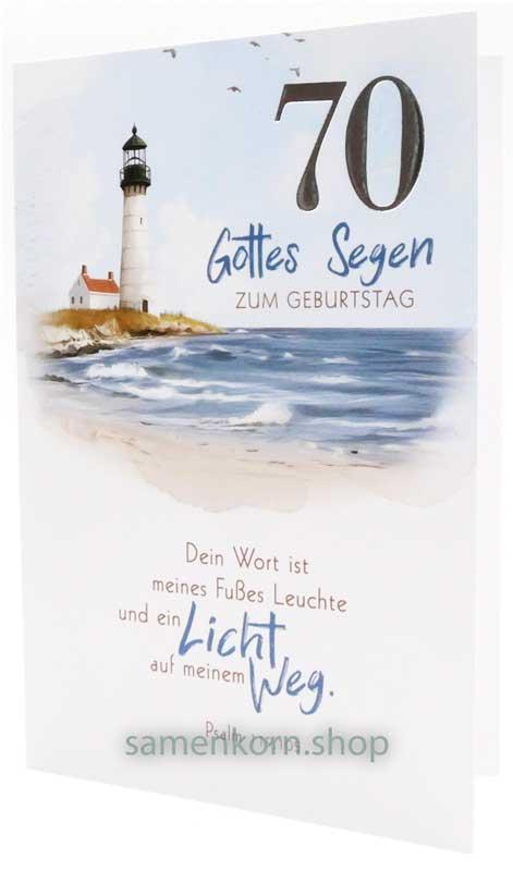Faltkarte "Gottes Segen zum 70. Geburtstag" Ps.119,105