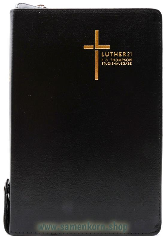 Luther21 F. C. Thompson Studienausgabe, Lederfaser, schwarz, GS, GR, RV / Buch